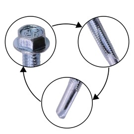 U-Turn Fasteners Self Tapping Screws - #12-24 x 2" Hex Washer Head Self-Drilling Tek Screw Zinc Plated Steel for Attaches Sheet Metal Steel or Steel to Metal | (Pack of 50)