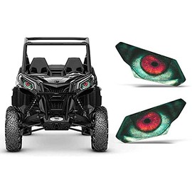AMR Racing UTV Headlight Eye Graphics Decal Cover Compatible with Can-Am Maverick 1000 X3 Sport - Nightmare