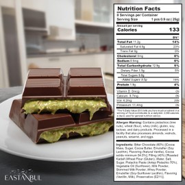 Eastanbul Dubai Dark Chocolate Bar Pistachio, 7oz, Premium Belgium Chocolate, Pistachio Dubai Bar, Viral Candy with Shredded Phyllo Dough, Knafeh, Gift Box