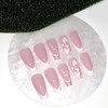 24-pack Long Press-On Nails with Glossy French Tips and Charms