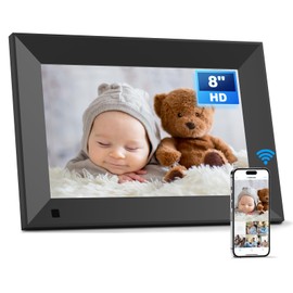 8 inch Digital Picture Frame, 1280x800 HD IPS WiFi Digital Photo Frame, 16GB Storage, Instantly Share Photo/Video via Apps/Email, USB/Mirco SD, Black