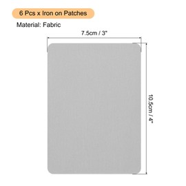 MECCANIXITY 6 Pcs Iron on Patches Fabric Repair Patch 4"x3" Patches for Clothes Iron on Patches for Jeans, Bags, Sofa,Tent Light Gray