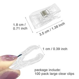 Swity Home 100 Pack Large Wonder Multi-Purpose Clips Use as Sewing Clips Binding Clips for Quilting, Crocheting, Knitting and General Purpose (Large Clear 100 Pack)