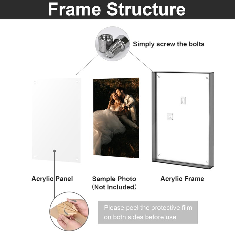MFoffice 5x7 Picture Frame,Color Acrylic Photo Frame, Wall & Tabletop