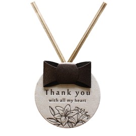 BAY LETTERPRESS Thank You Tags, Ribbon with Wrapping Tie, Round, 2.2 x 2.2 inches (55 x 55 mm), Pack of 2