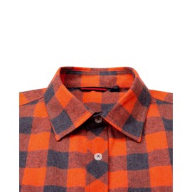 Alimens & Gentle Men's Button Down Regular Fit Long Sleeve Plaid Flannel Casual Shirts Orange Grey