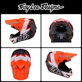 Troy Lee Designs GP Helmet for Motocross MX, Light Weight 16 Vents, Volt Orange, XS, SKU 103603021