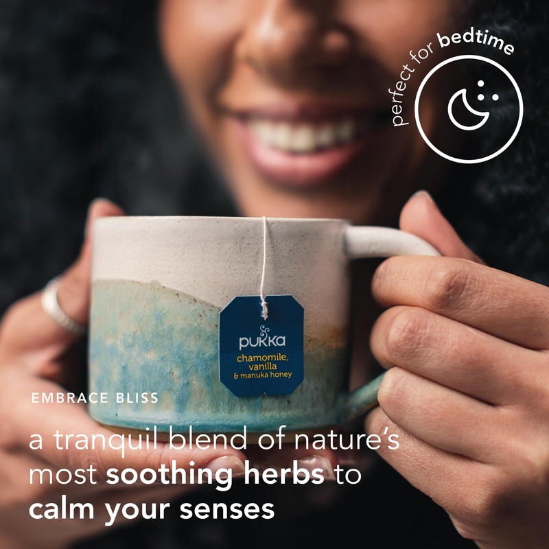Pukka Calming Chamomile Vanilla & Manuka Honey Herbal Tea Bags,
