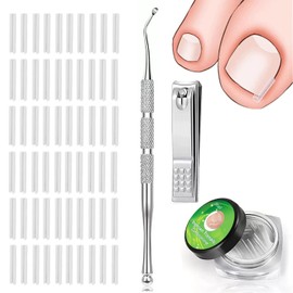 HOREJIA Rolling Nail Clips, Foot Wraps Toenails [60 Pieces + 1 Nail Care + 1 Nail Clipper] Entrance Toenails, Durable, Just Clipping, Convenient, For Foot Nails, Unisex (60 Pack)