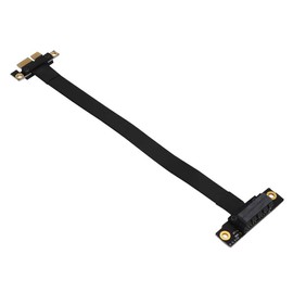 ASHATA 20 cm PCI-E 1X 90 Grados Cable de Extensión Flexible de Alta Velocidad con Cubierta de Protección de Dedos Dorada para Chasis 1U, 2U.