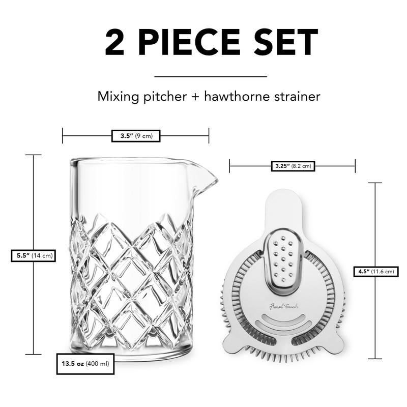 Final Touch Yarai Mixing Pitcher with Hawthorne Strainer - Elevate