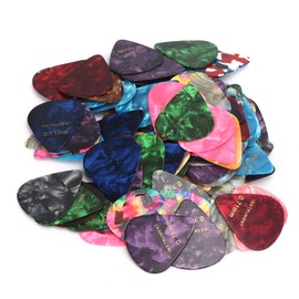 Eujgoov 100 Piezas Púas de Guitarra de 0,71 Mm Púas de Guitarra Coloridas Púas para Guitarras Acústicas Eléctricas Bajas con Caja de Almacenamiento