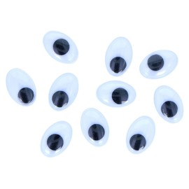 Occhi mobili neri autoadesivi ovali 11 x 14 mm. 60 u.