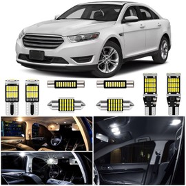 WIYBYDM Interior LED Lights Kit for Ford Taurus 2010 2011 2012 2013 2014 2015 2016 2017 2018 2019 Map Dome Trunk Cargo License Plate Tag Lights LED Interior Bulbs + Install Tool