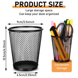 oneant 12Pcs Black Pen Holder for Desk Pencil Holder Metal Mesh Pen Pot for Office Home Classroom Stationary Supplies