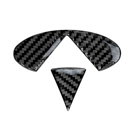 SUNJIKA Compatible with Carbon Fiber Car Trunk Rear Tailgate Emblem Logo Trim Sticker Badge Decal Decoration Accessory for Infiniti Q50 2013 2014 2015 2016 2017 2018 2019 2020 2021 2PCS (Black)