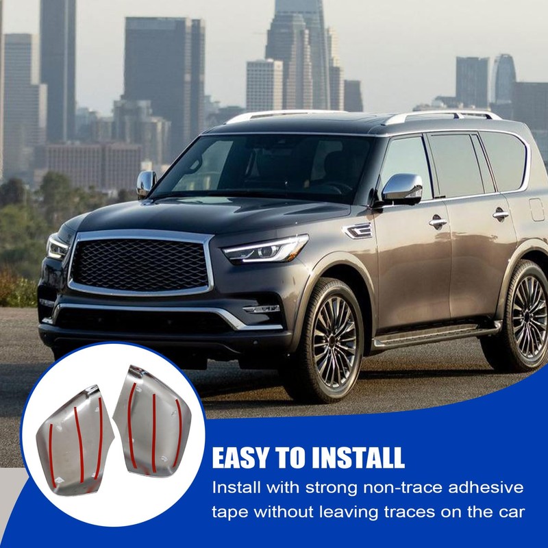 FZJDSD Rearview Mirror Guard Covers ABS Chrome Compatible with Infiniti
