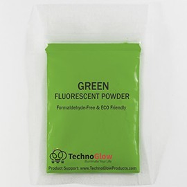 Fluorescent UV Powder Pigment | Black Light Reactive | Formaldehyde-Free & ECO Friendly | Multi-Purpose Use Tint Dye (1 oz, Green)