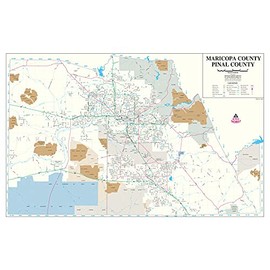 Maricopa | Pinal County Wall Map Dry Erase Ready-to-Hang