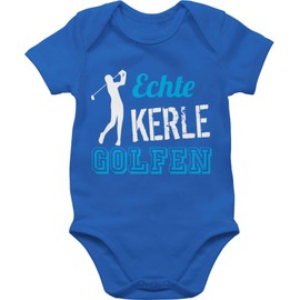 Shirtracer - Sport & Movement Baby - Real Kerle Golf - Baby Bodysuit Short-Sleeved for Boys and Girls, 1 Royal Blue, 0-3 Monate