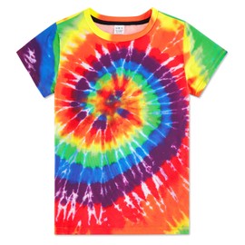 SunFocus Boys Tie Dye Shirt Size 10-12 Youth Kids Colorful Rainbow Graphic Tees Clothes for Size 9 Boys Neon T-Shirts
