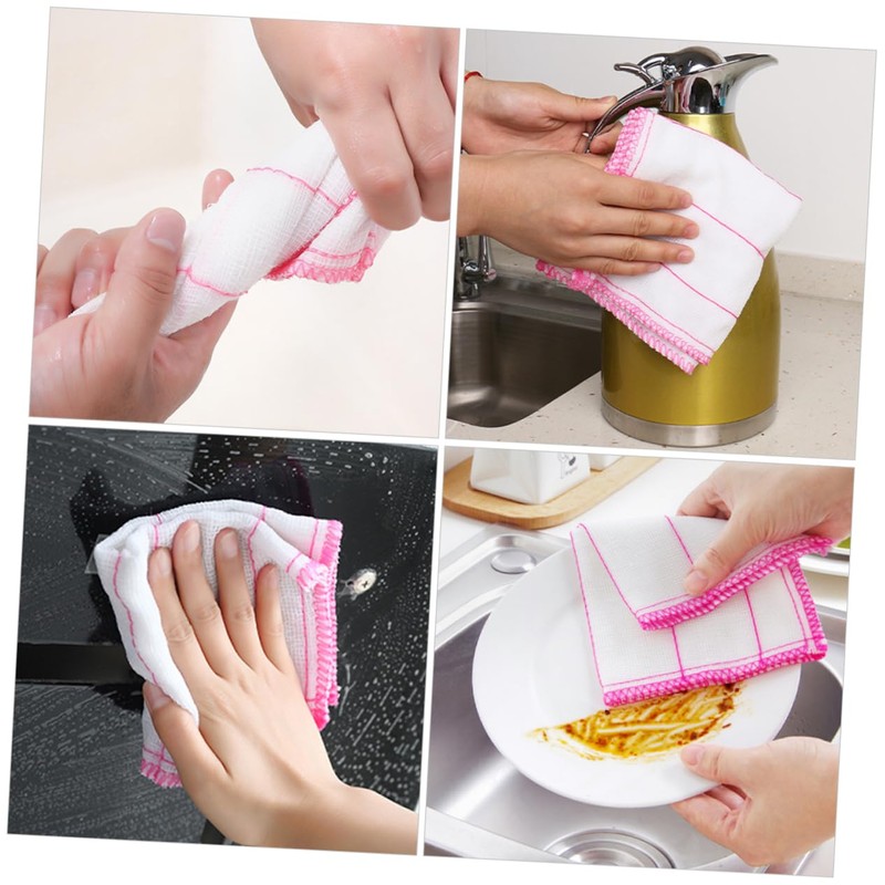 CHILDWEET 10 Pcs Reusable Kitchen Dish Towels Ultra Absorbent Gauze