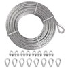 FOLUXING 100Ft Steel Cable, 1/4(6mm) 7x19 Strand Heavy Duty Wire
