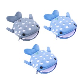 3 Pcs Shark Coin Purse, Mini Change Purses, Small Cartoon Coin Pouch, Shark Zipper Wallet, Portable Shark Coin Purse, Mini Cute Change Purses, for Coins, Lipstick, Keys, Headphones