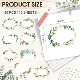 Sabary 90 Pcs Cutout Name Tags Water Bottle Labels Daycare Labels Self Adhesive Name Stickers Gift Tags for Classroom Home Desk Bulletin Board Decoration Party Favor 10 Sheets (Leaf)