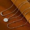 GlimmerStyle 3 Sterling Silver Disc Pendant Layered Necklace, Chains, Necklace
