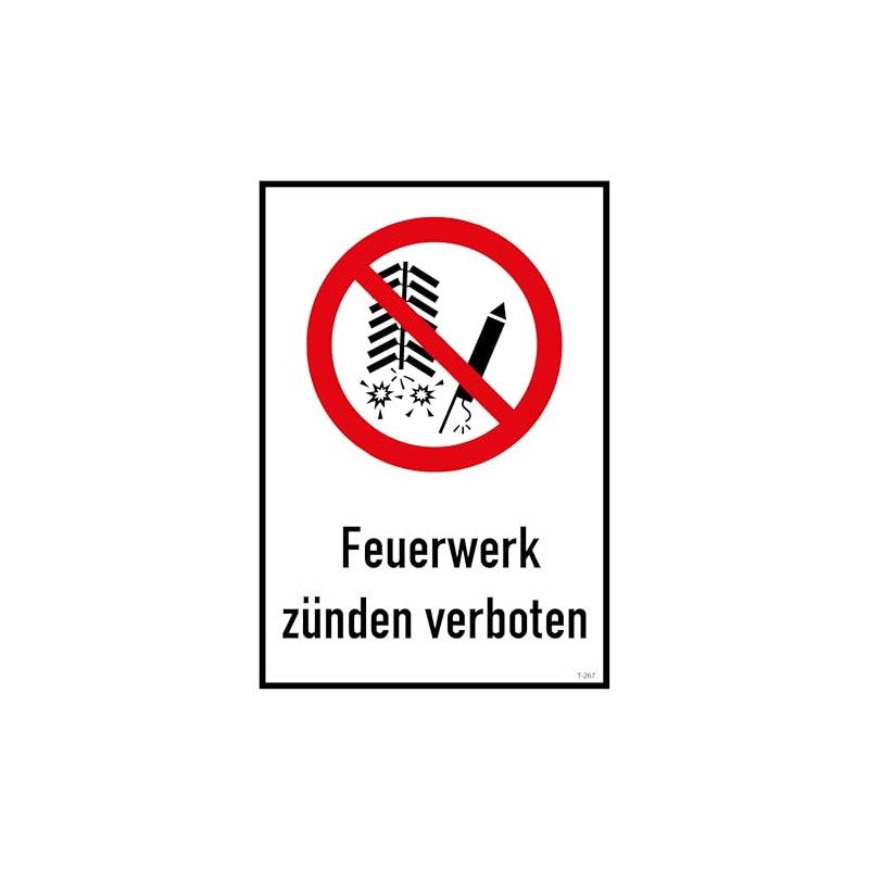 Daged T-267 Fireworks Light Prohibited Sticker 23 x 16 cm