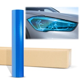 12"x48" Hex Holographic Headlight Tint Gloss Royal Blue Taillight Fog Light Side Marker Transparent Vinyl Film Self Adhesive Free Tool Kit