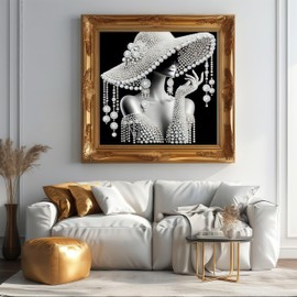 CSZPPQAF 5D Diamond Painting Kits for Adults, Elegant Lady Special Shape Diamond Art Kits for Adults Beginner, DIY Crystal Drill Diamond Dots Gem Painting for Home Decor 11.8x11.8 Inch