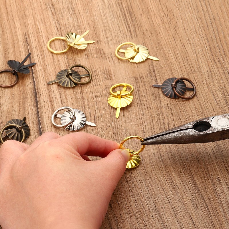PATIKIL Metal Brad Fasteners, 50 Pcs Mini Brad Split Pins