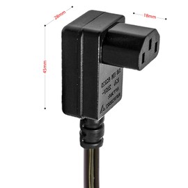 1STec IEC 250V 10A C13 Electric 90 Degree Socket Screw or Solder Connections for Connecting Electrical Mains Power Cable Lead to Fit Domestic Appliance C14 Recessed 3 Pin Plugs (Down Entry Black)