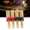 Preffair 4pcs Speaker Banana Plugs 24K Gold Plated Dual Screws