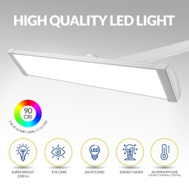 AZARPIXEL 2300 Lumens Ultra Bright LED Desk Lamp – Professional Eye Care Task Light 5 Level Adjustable Brightness & Color Temperature, for Home Office, Architecture, Beauty (CCT, Dimming, White)