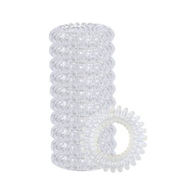20pcs Transparent Spiral Hair Ties No Crease Hair Coils Elastic Ponytail Holders Spiral Phone Cord Hair Ties Hair Bands Hair Accessory for Women Girls