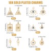 Beebeecraft 12Pcs 6 Style Real 18K Gold Plated Evil Eye