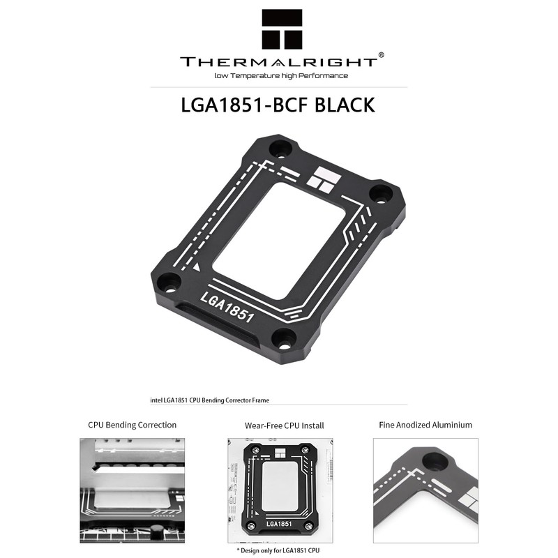 Thermalright Lga1851 BCF Black CPU Holder,CPU Anti Bending Fixed Bracket,Easy