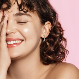 Pull Through Earrings 925 Sterling Silver Earrings Hypoallergenic Teardrop Drop Dangle Earrings Threader Earrings Open Earrings for Women Trendy