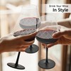 MIAMIO Premium Crystal Wine Glasses, Set of 4 with Black