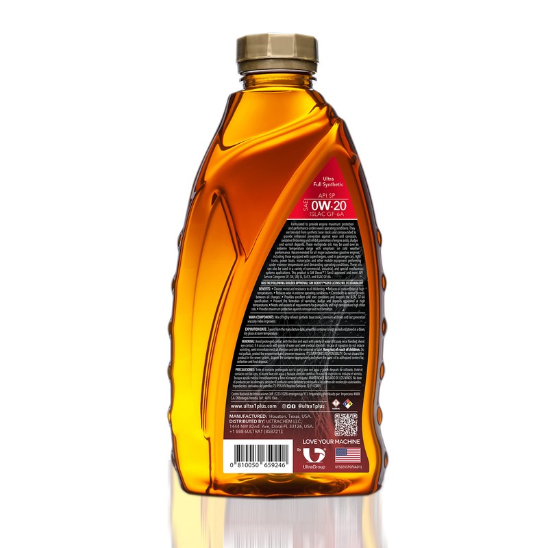 ULTRA 1PLUS SAE 0W-20 Full Synthetic Motor Oil, API SP,