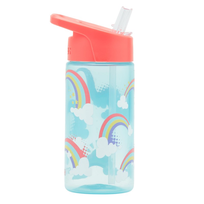 Smash Water Bottle 450ml -Light Blue Rainbow Design