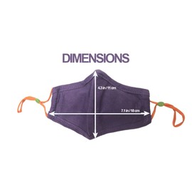 DSCOVER Kids Cloth Face Mask with Adjustable Ear Loops, 5 Pack 100% Cotton Washable & Reusable Kids Face Masks (Purple)