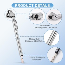 Pencil Tire Pressure Gauge, 10-120PSI Dual Head Air Gauge Tire Pressure Heavy Duty Tire Valve Gauge for Truck Car RV ATV Motorcycle (5 Pack)