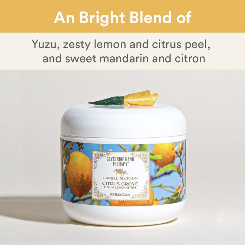 Camille Beckman Glycerine Hand Therapy Cream, Citrus Grove Scent, 8