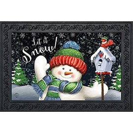 Briarwood Lane Snow Time Snowman Winter Doormat Indoor Outdoor 30" x 18"