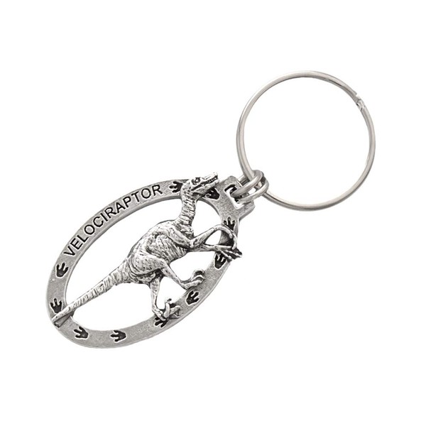 Velociraptor Keychain, A188KC, 2”, Pewter, 100% Handmade in the USA,