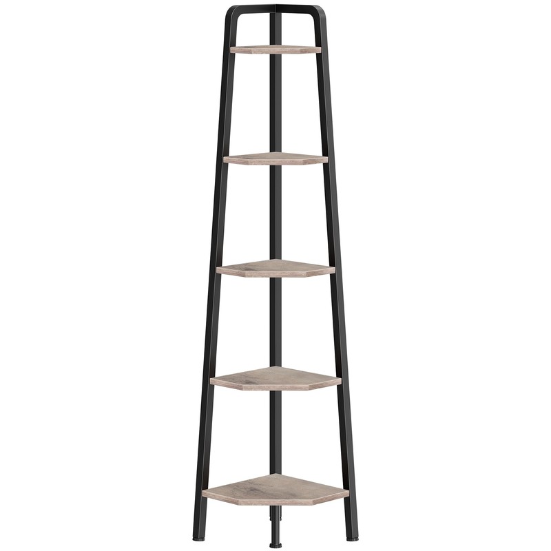 CHOEZON Corner Shelf, 5-Tier Ladder Corner Shelf, Ladder Bookshelf, 59.6"